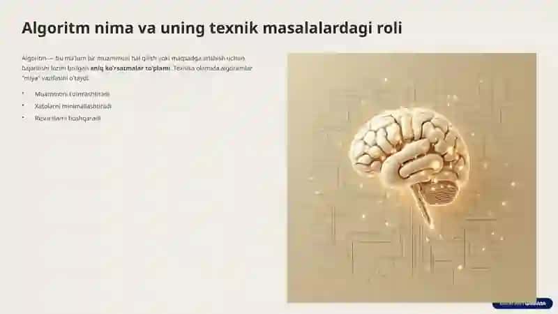 Texnik Masalalar Algoritmlarini Ishlab Chiqish 2