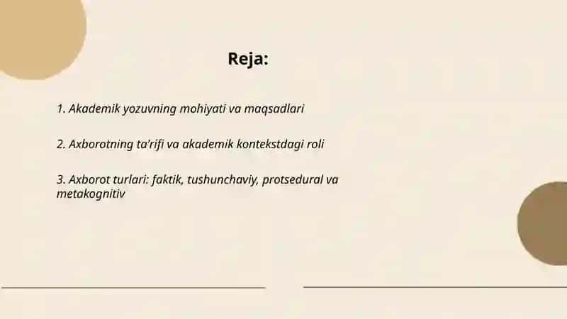 Akademik yozuv va axborot 2