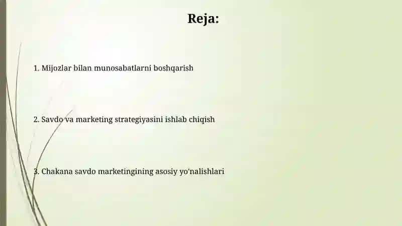 Chakana savdo marketingi 2