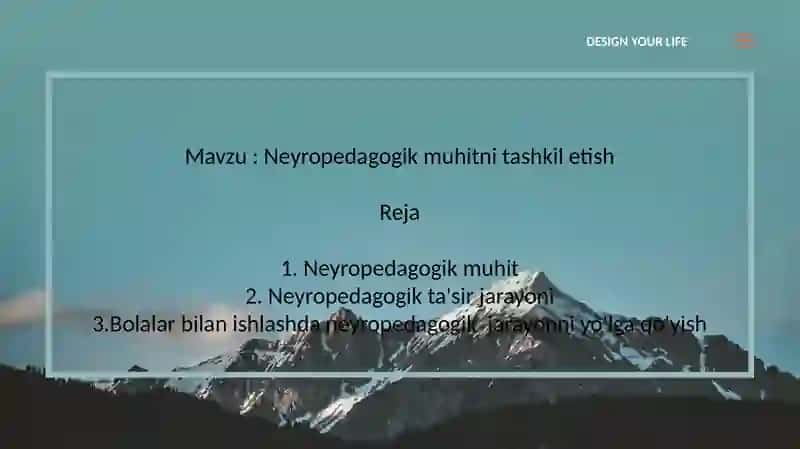 Neyropedagogik muhitni tashkil etish 2