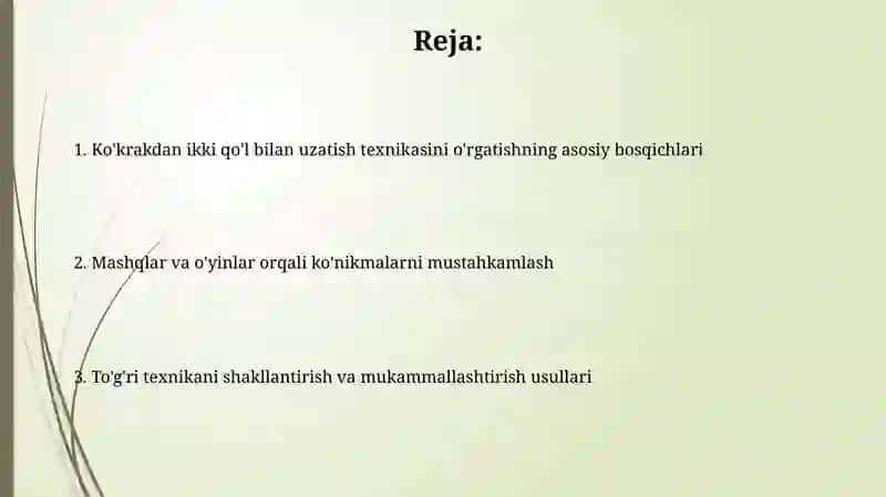 Koʻkrakdan ikki qoʻllab toʻp uzatish texnikasini oʻrgatish 2