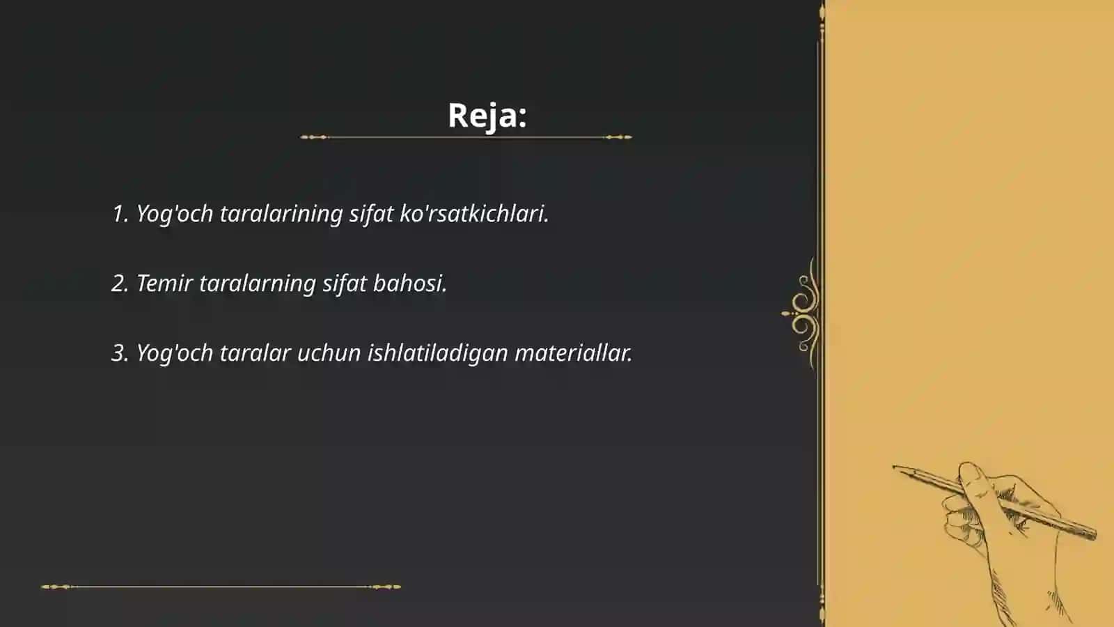 Yog'och va temir taralar, ularning sifatini aniqlash 2
