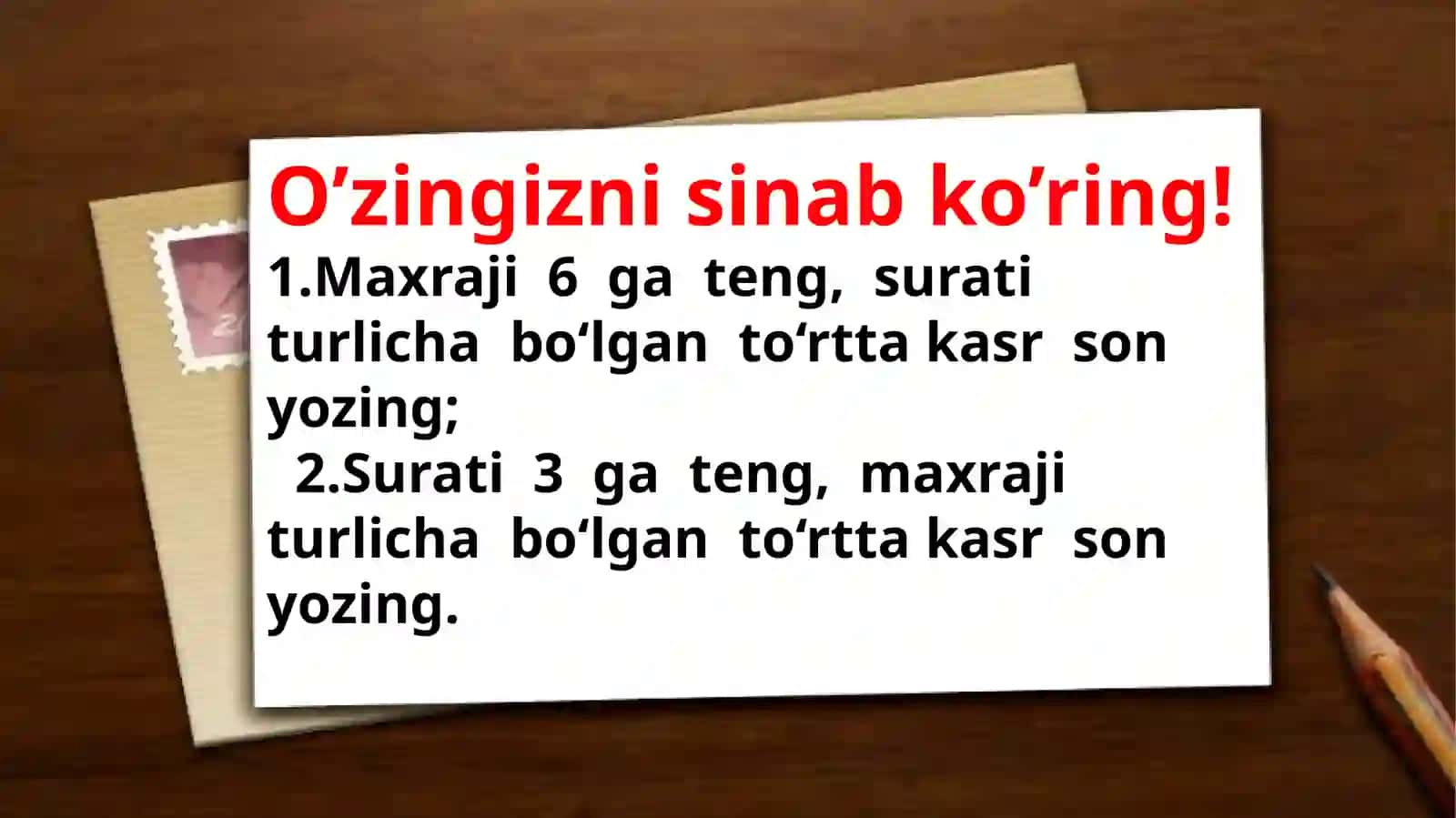 Maxraji 2, 4, 8 bo‘lgan kasrlar 2