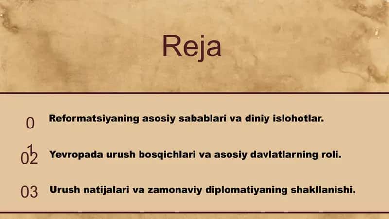 Yevropada reformatsiya davri va yonalishlari 2