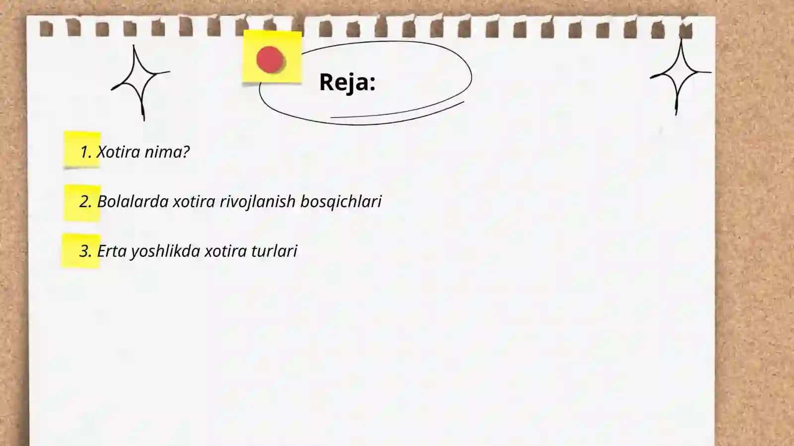 Xotira jarayonlari rivojlanishi 2