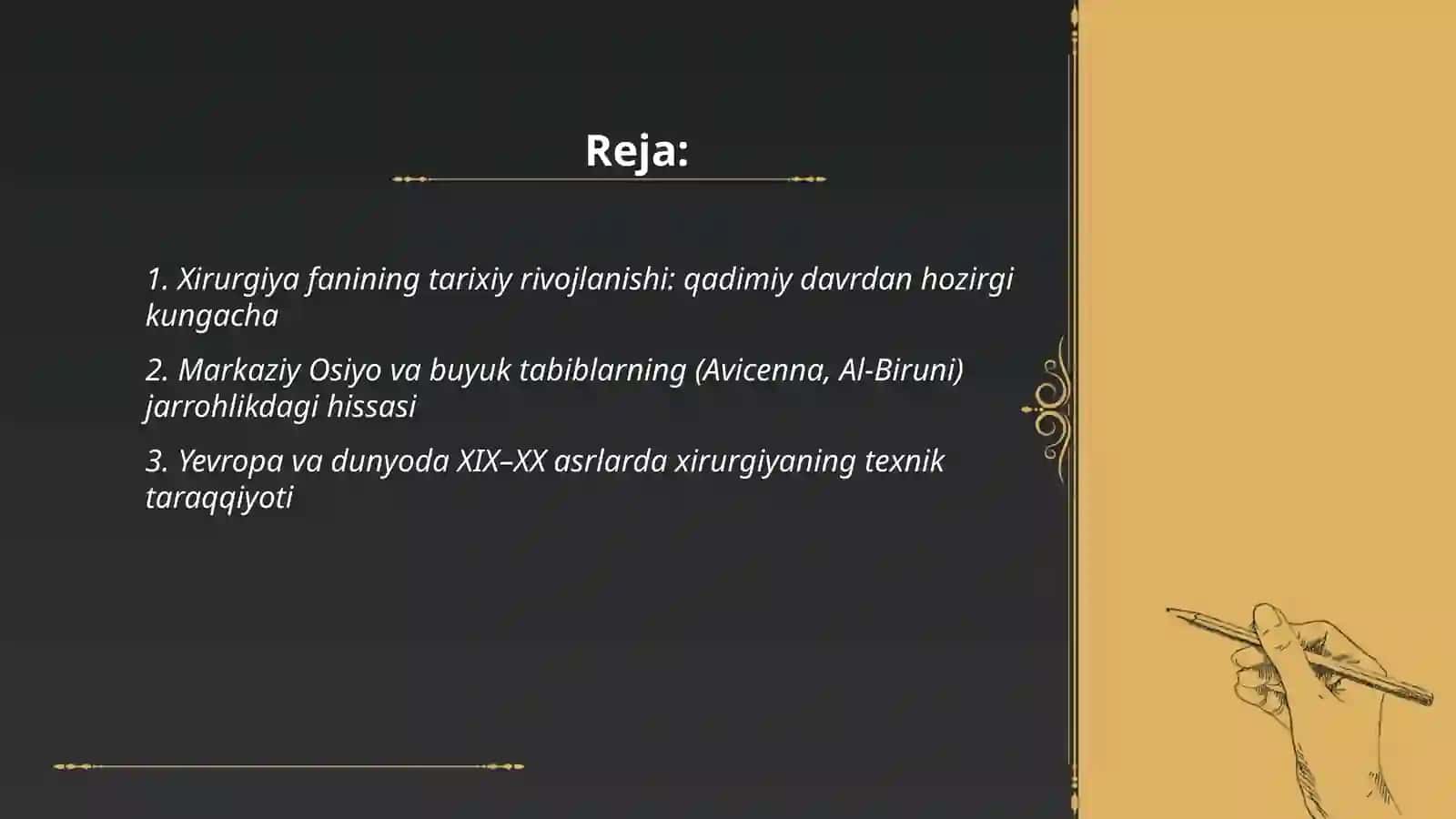 Xirurgiya fani xerurgiyani rivojlanish tarixi 2