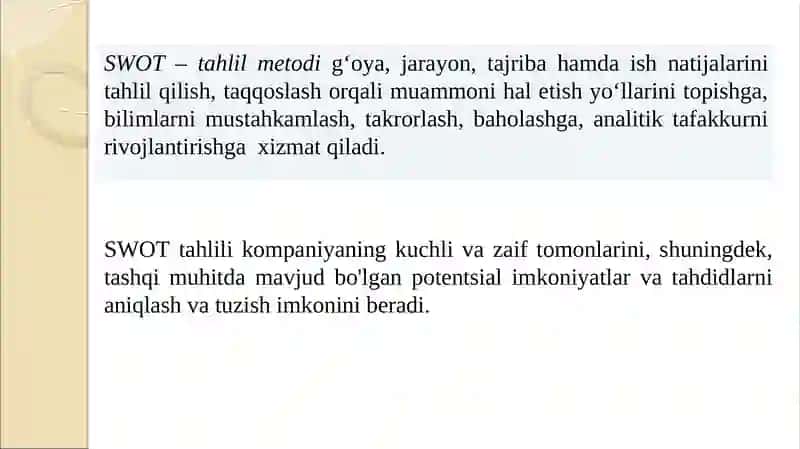 SWOT tahlili 2