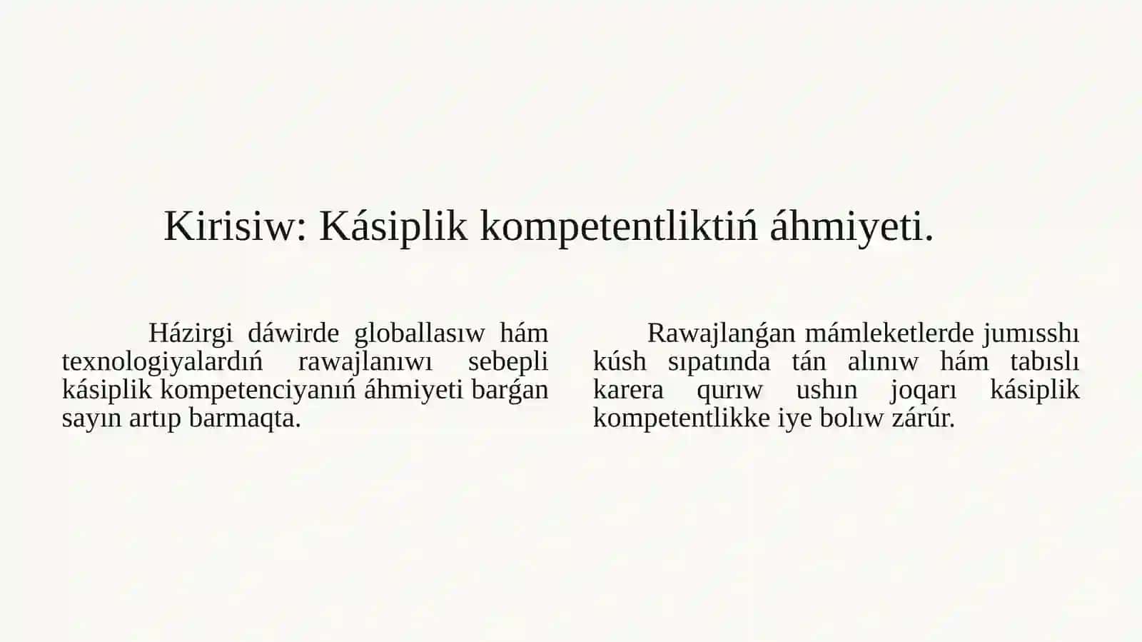 Kásiplik kompetentligi 2