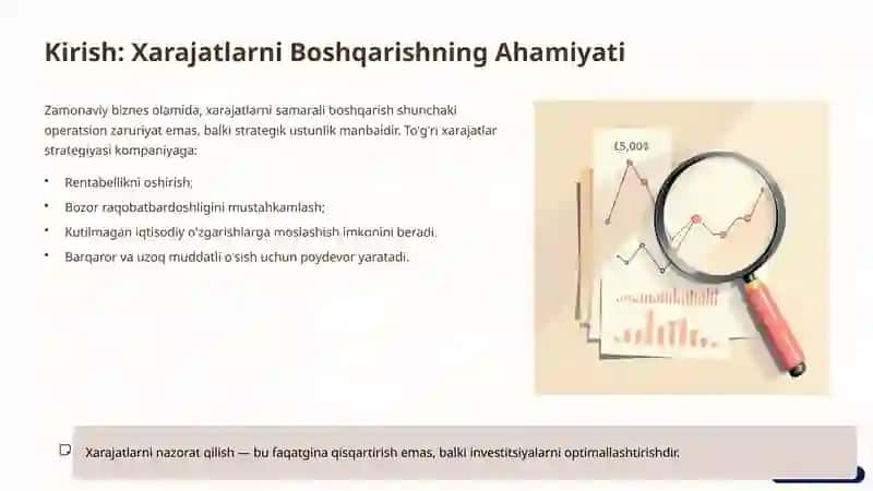 Xarajatlar Strategiyasi: Kelajak Sari Yo'l 2