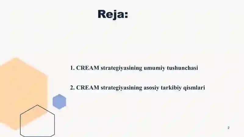 CREAM strategiyasi 2