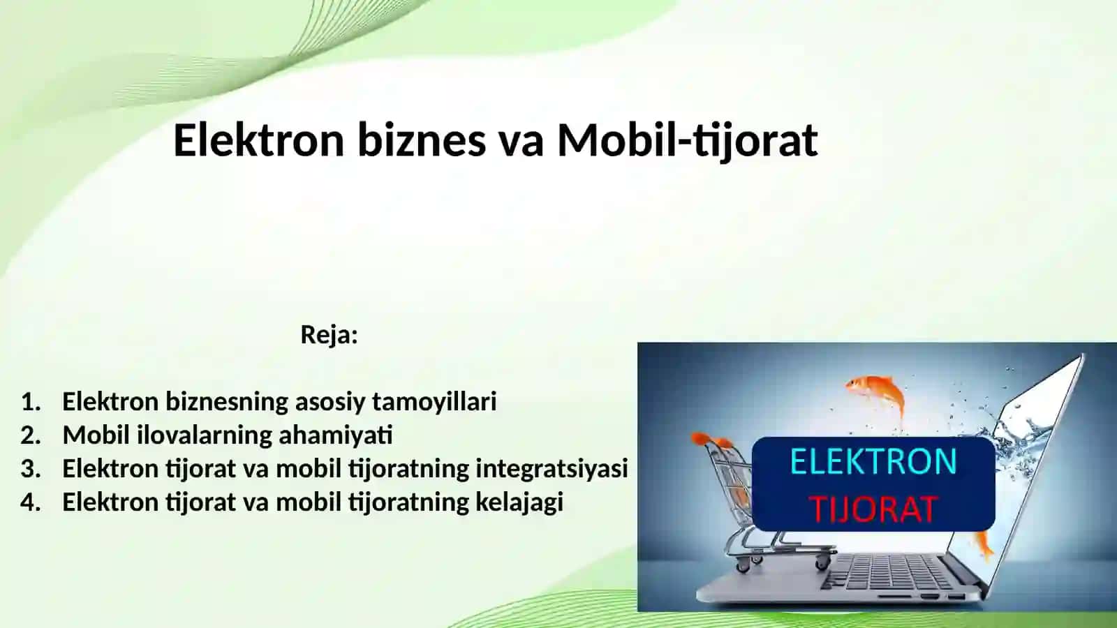 Elektron biznes va Mobil-tijorat 2