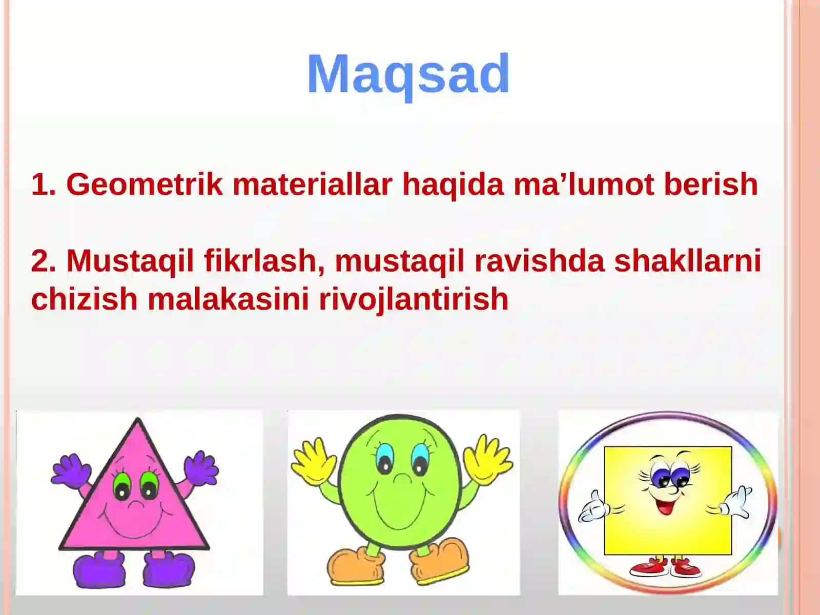 Geometrik materiallarni o’rganish metodikasi 2