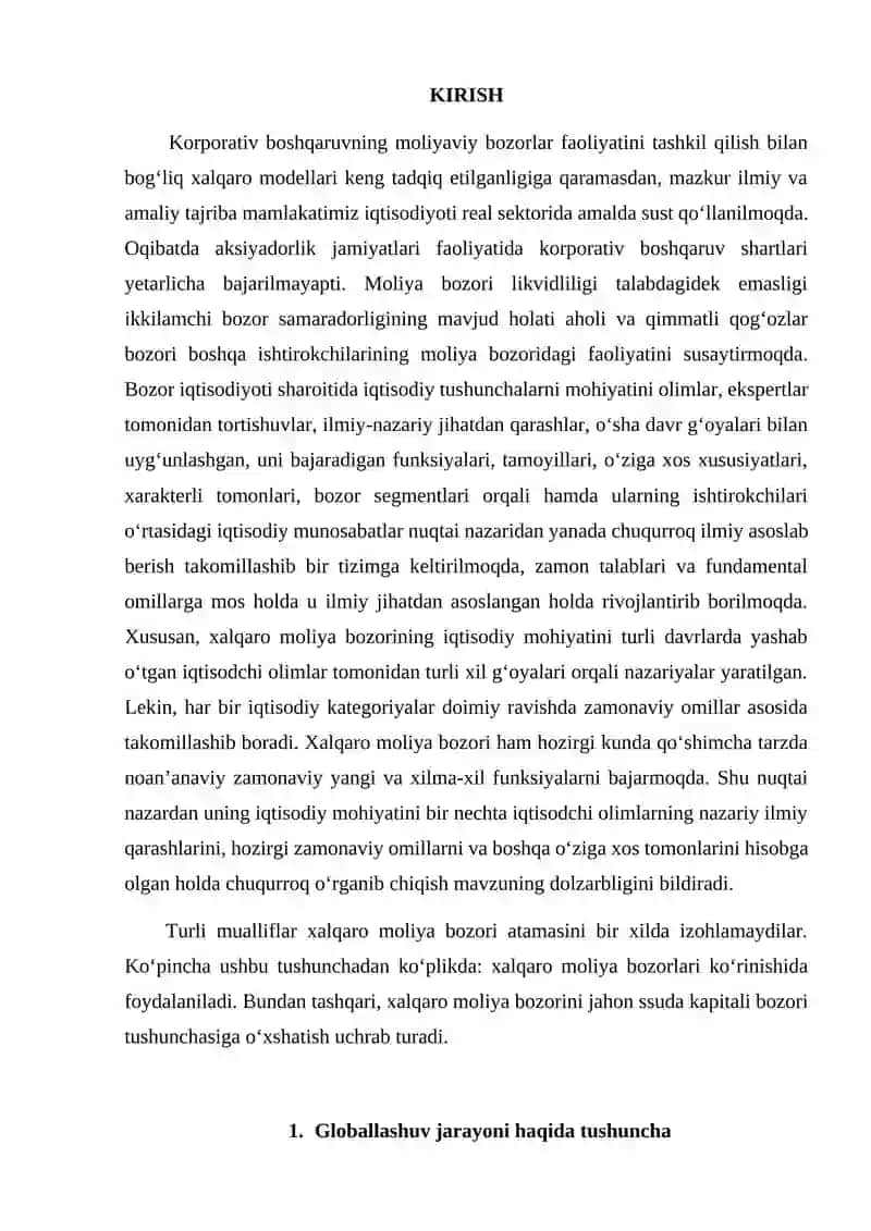 Globallashuv va milliy iqtisodiyot 2