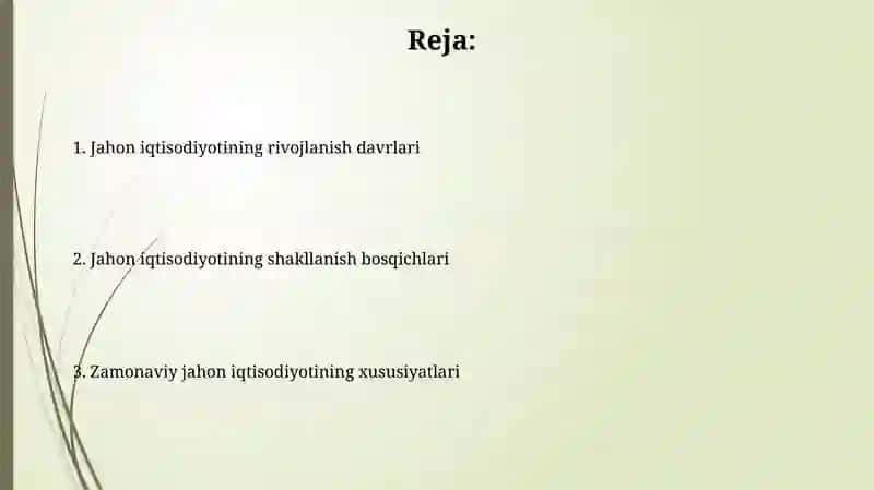 Jahon xoʻjaligining rivojlanish bosqichlari 2