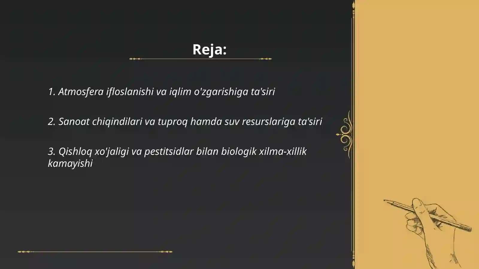 Inson faoliyatining tabiatga ta’siri va tabiatning javobi 2