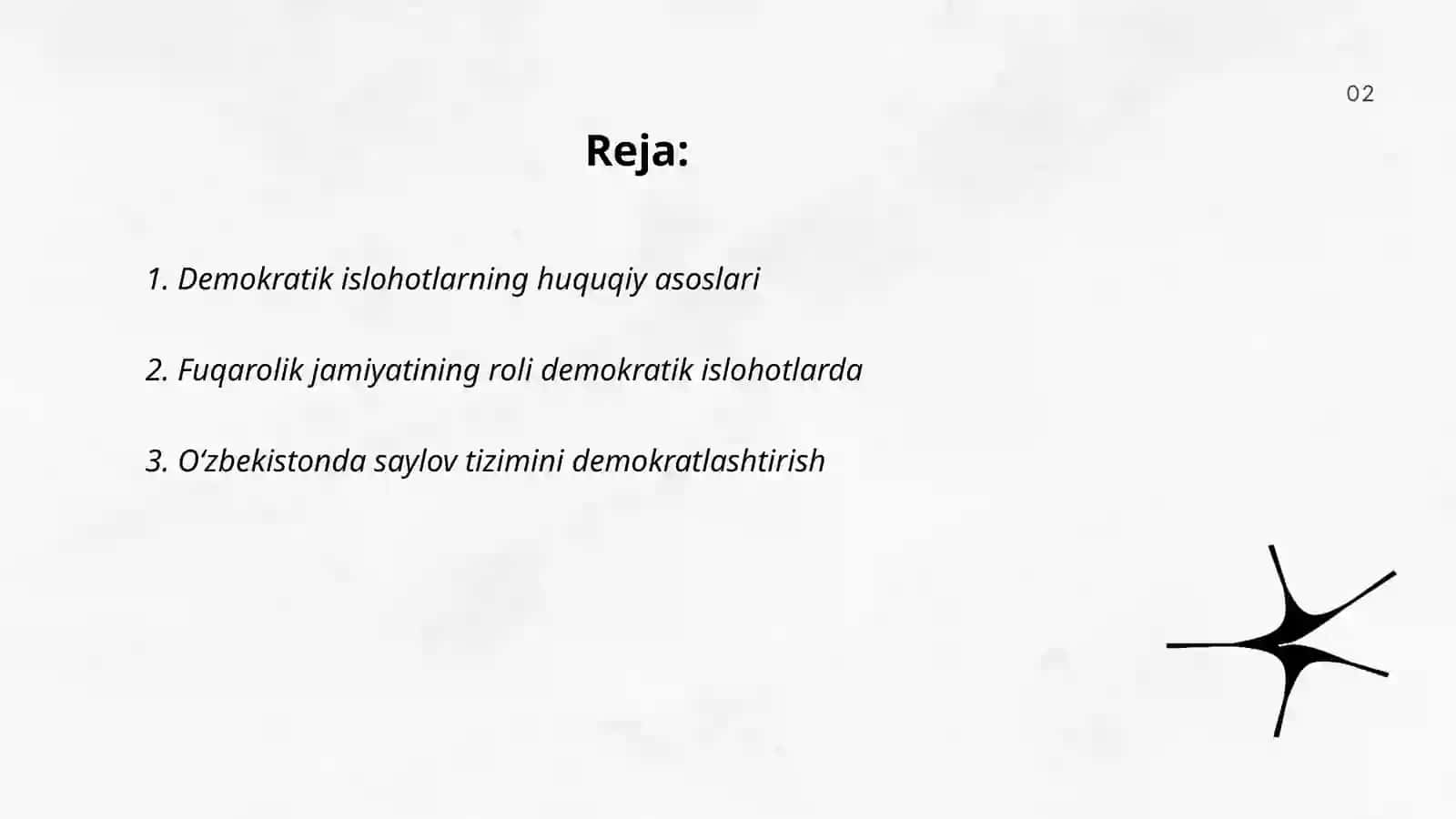 Oʻzbekistonda demokratik islohotlarni yanada chuqurlashtirish va fuqarolik jamiyatini rivojlantirish konsepsiyasi 2