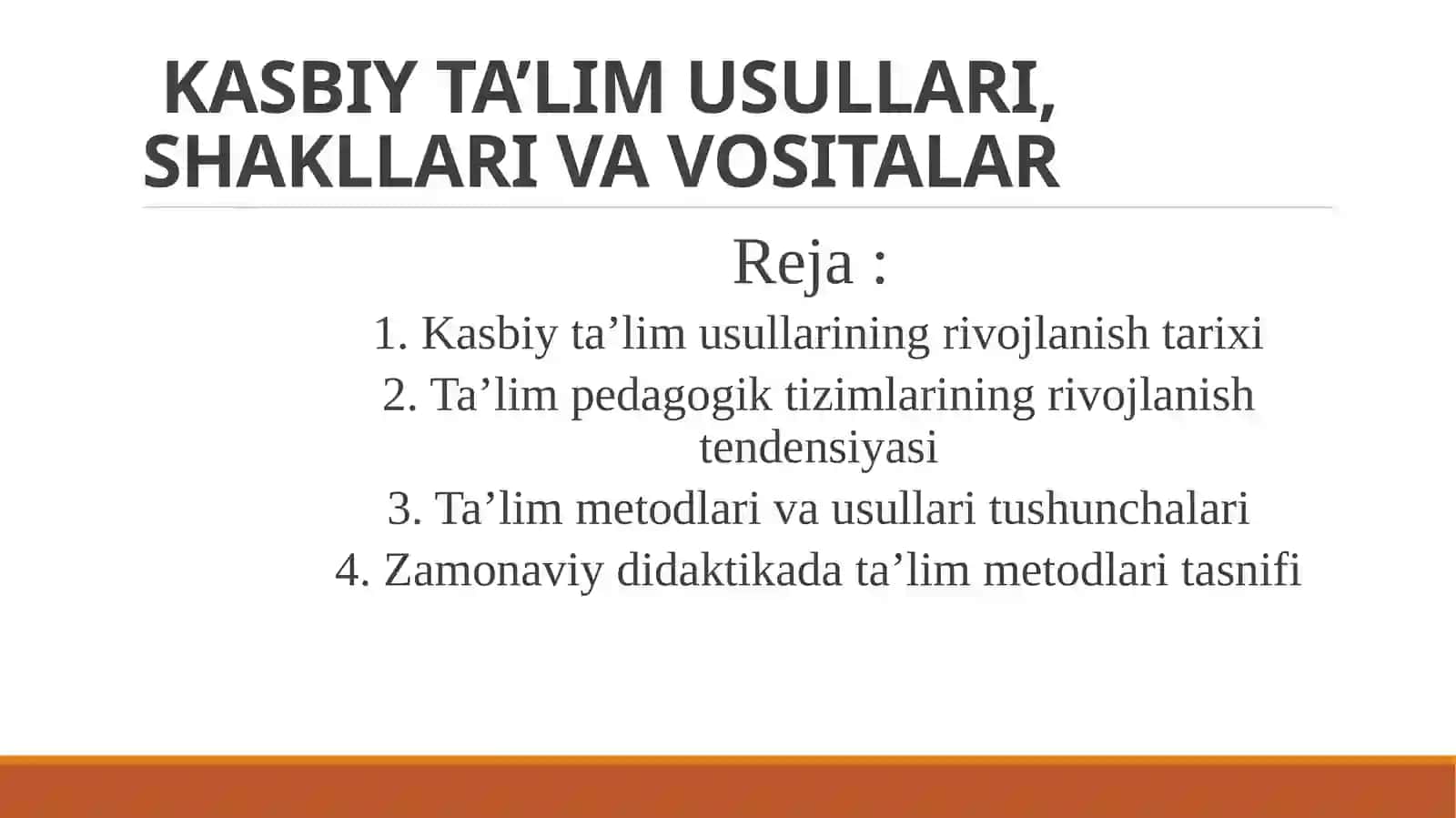 KASBIY PEDAGOGIKA FANIDAN TAQDIMOTI 2