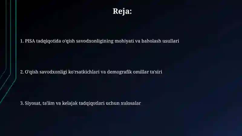 PISAda o'qish savodxonligi: Ta'rif va baholash 2