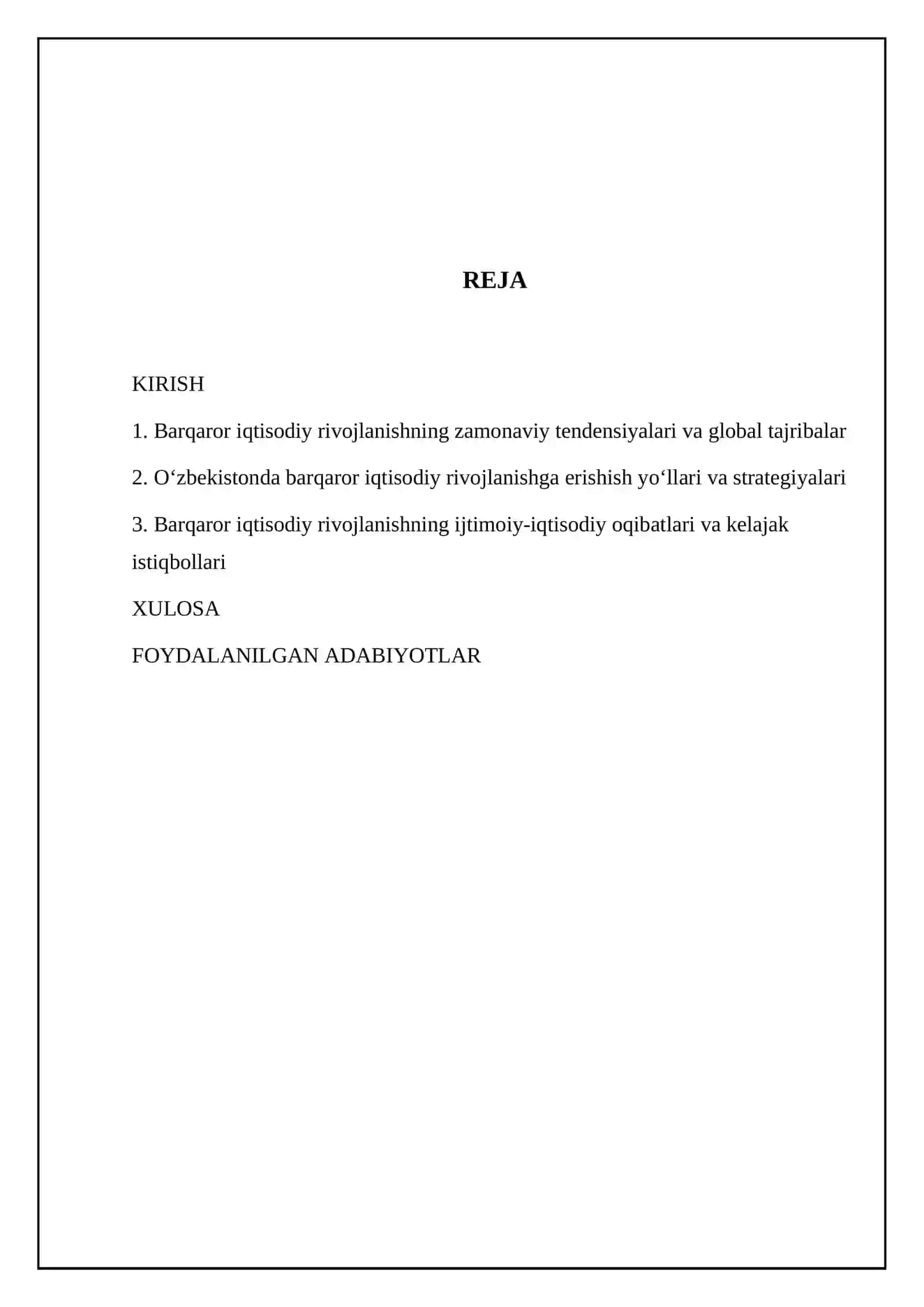 Barqaror iqtisodiy rivojlanish 2