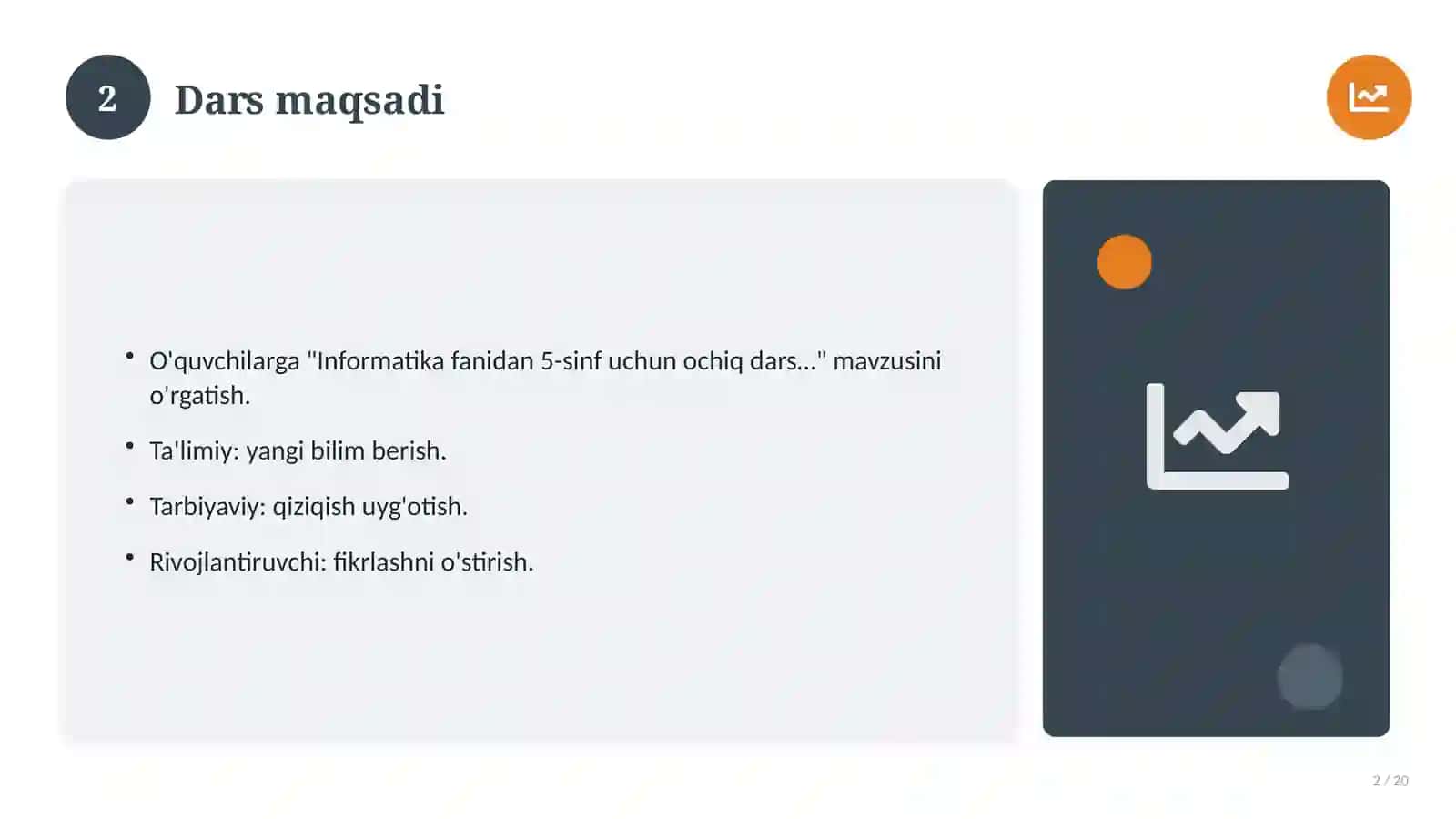 [Informatika fanidan 5-sinf uchun ochiq dars ishlanmasi] 2