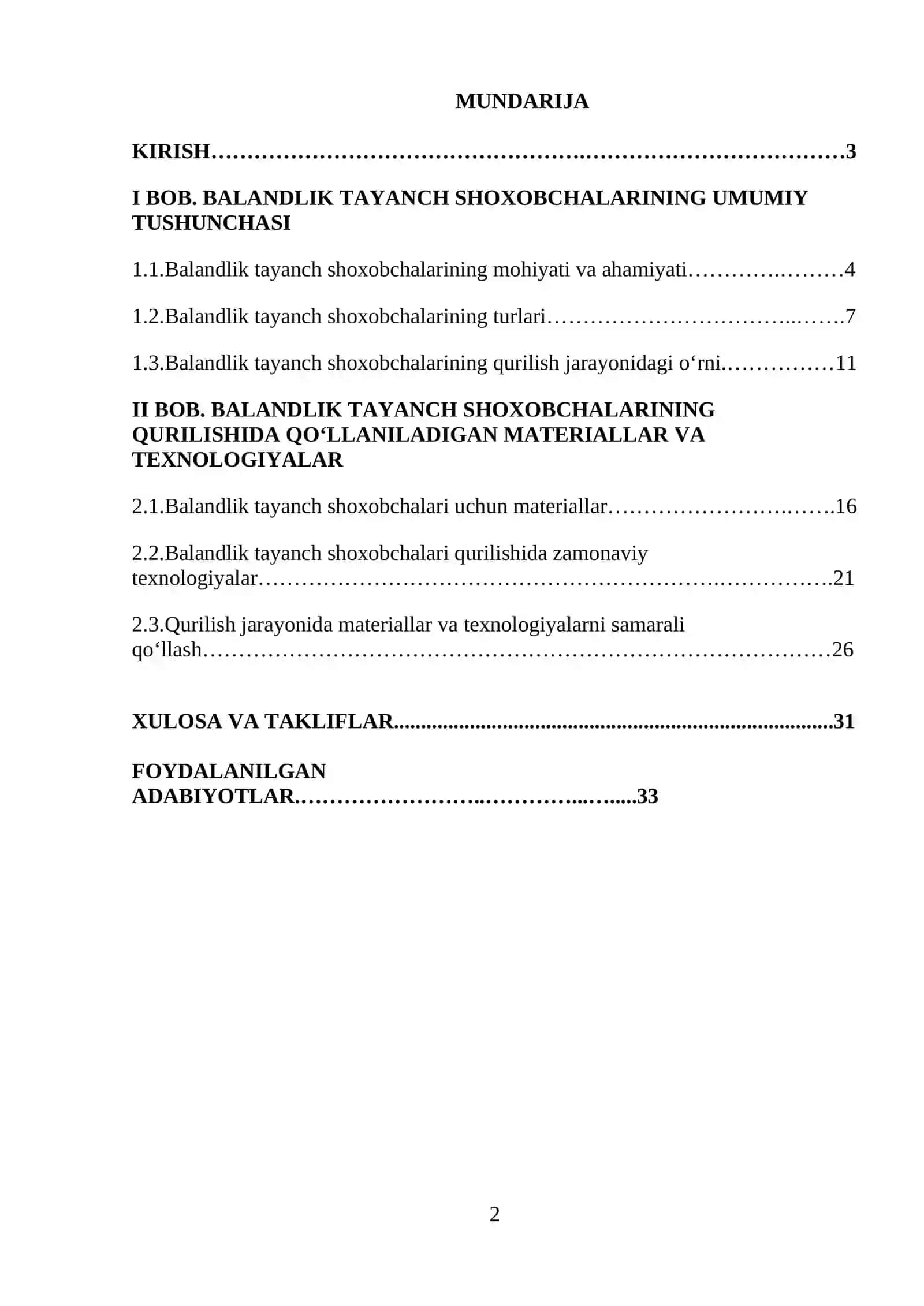 Plan olish balandlik tayanch shoxobchalari 2