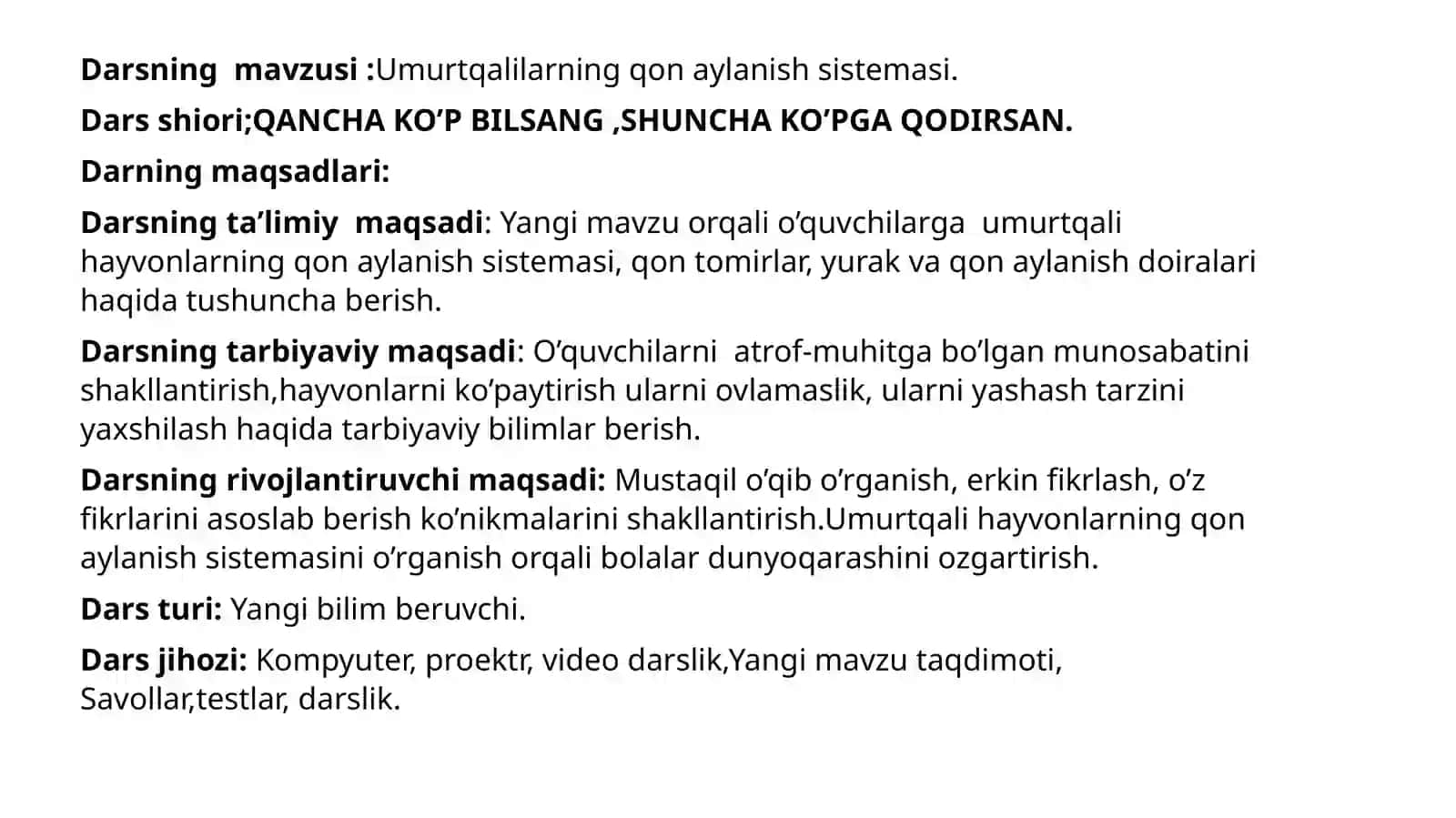 Umurtqalilarning qon aylanish sistemasi 2