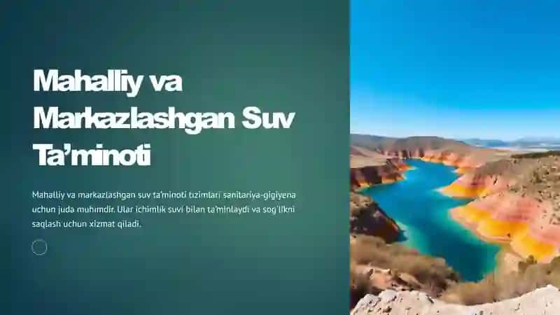 Mahalliy va Markazlashgan Suv Ta’minoti 2