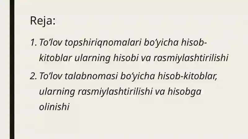 Talabnomalari va to'lov topshiriqnomalari 2