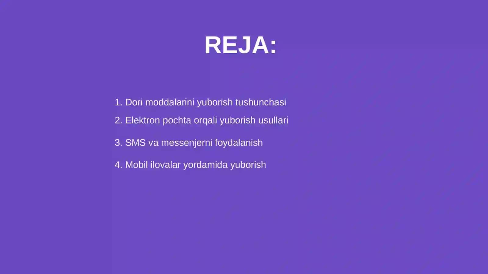 Dori moddalarini yuborish usullari 2