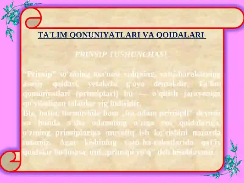 Ta'lim qonuniyatlari va qoidalari 2