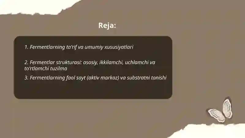 Fermentlarning taʼrif va umumiy xususiyatlari 2