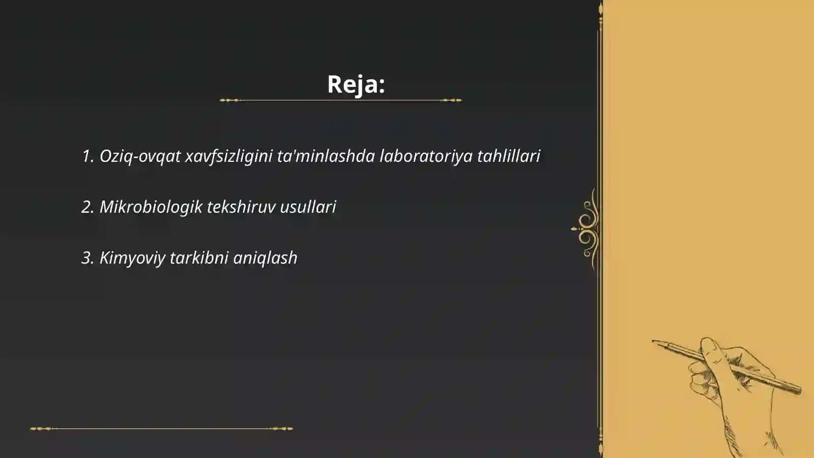 Oziq-ovqat labarturyasi 2
