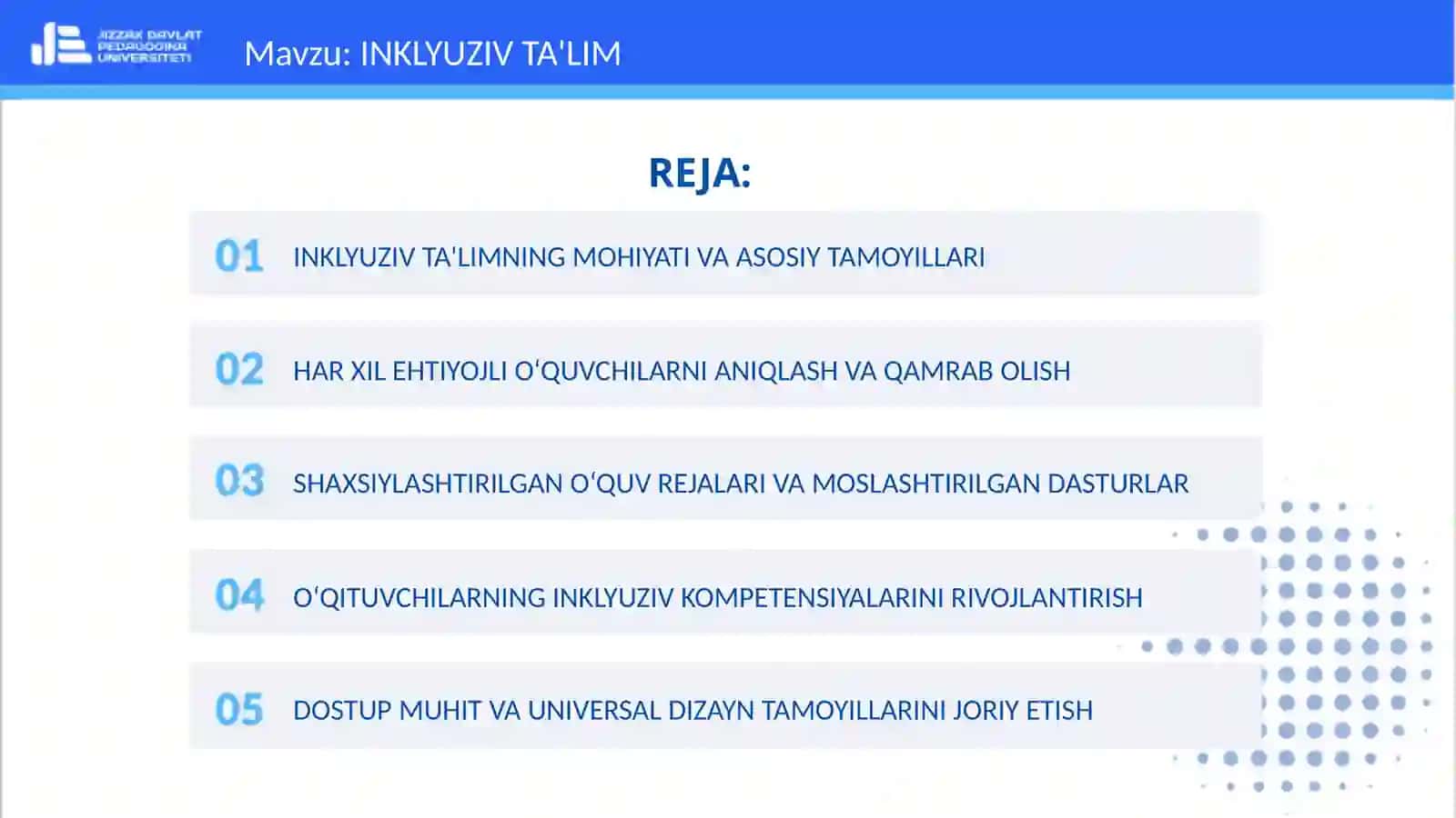 INKLYUZIV TA'LIMNING MOHIYATI VA ASOSIY TAMOYILLARI 2
