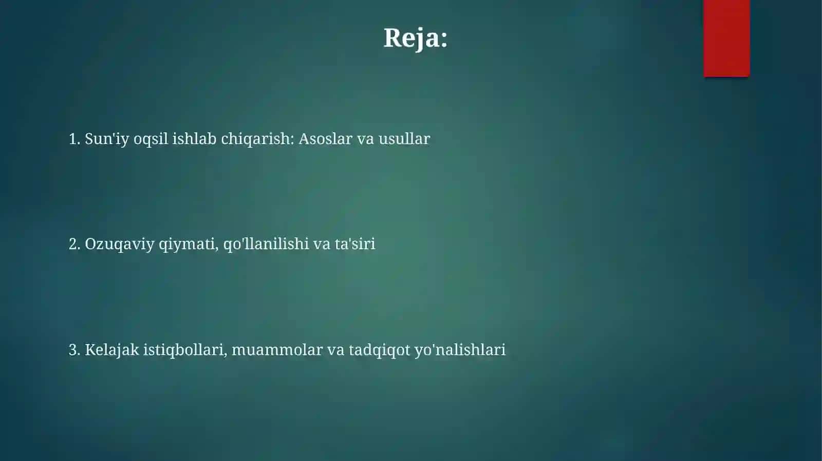 Sun'iyoq sil oziq moddalari ishlab chiqarish 2