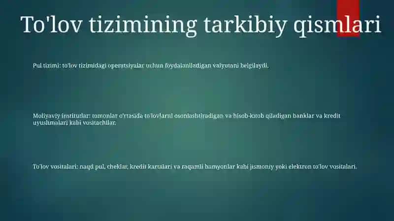 To’Lov Tiziming Mazmuni Va Uning Elementlari 2