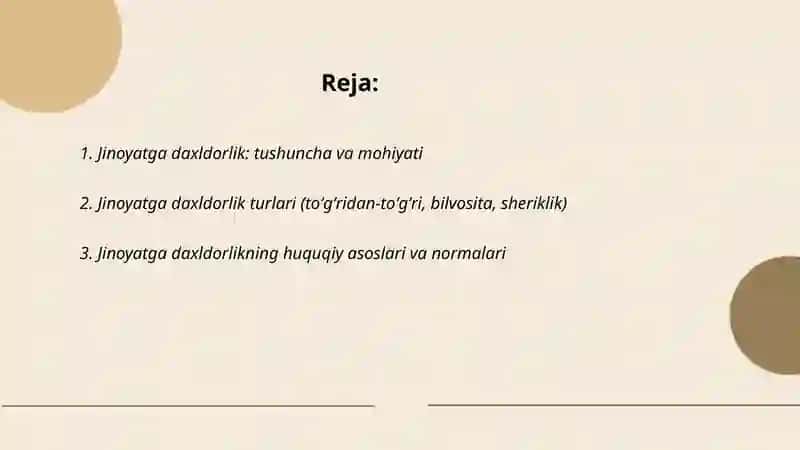 Jinoyatga daxldorlik 2