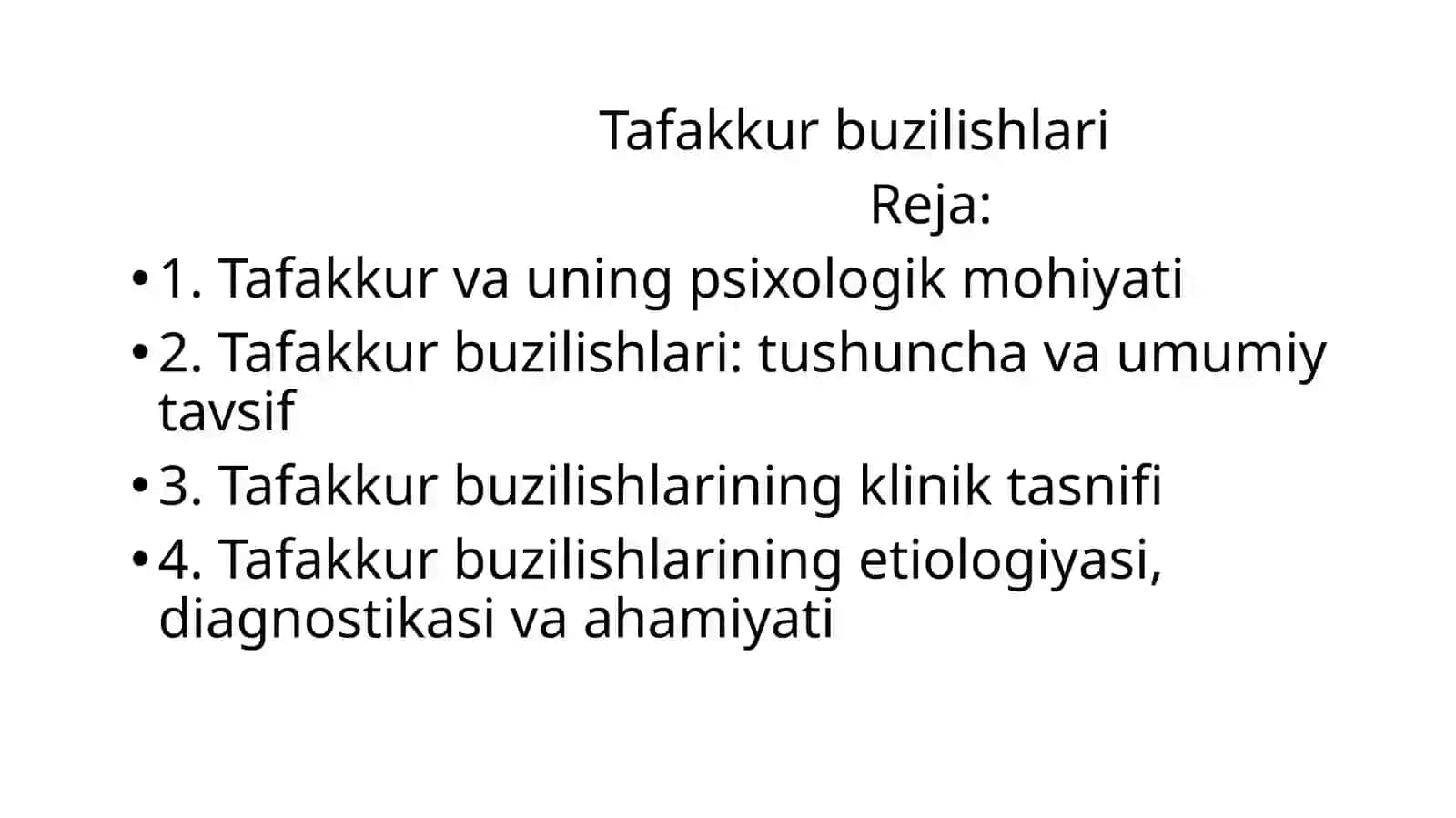 Tafakkur buzilishlari 2
