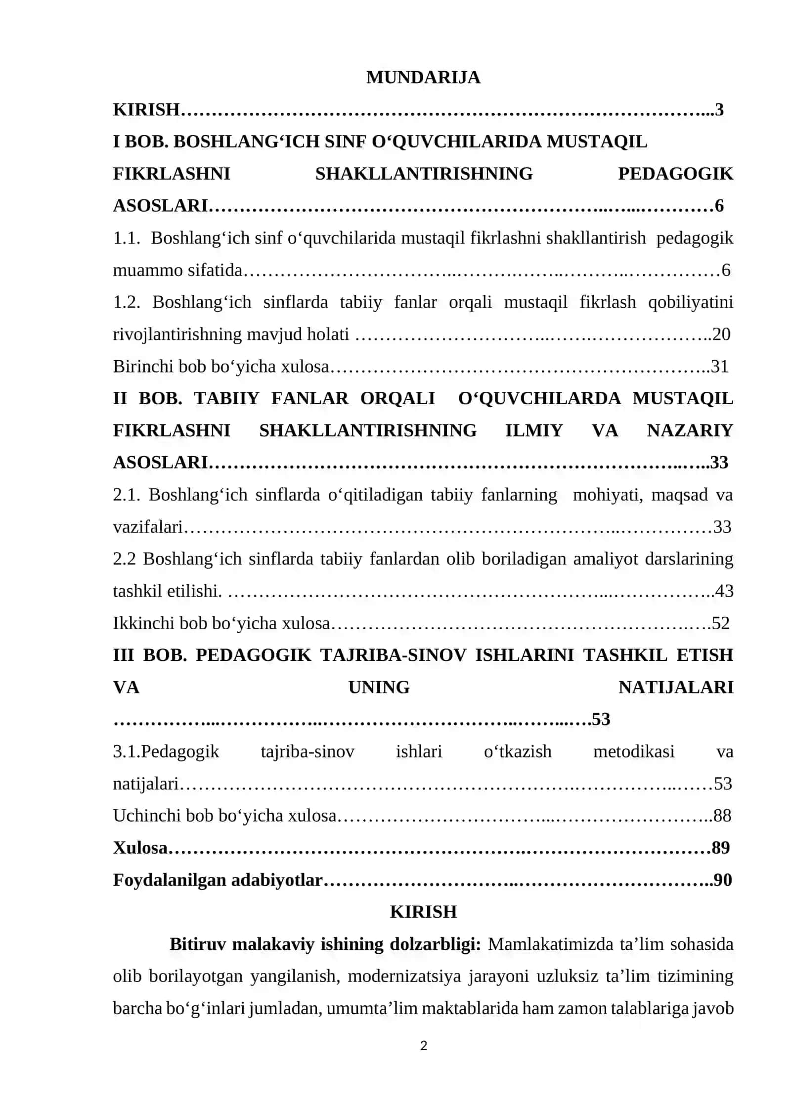 BОSHLANG‘ICH SINF О‘QUVCHILARIDA MUSTAQIL FIKRLASHNI SHAKLLANTIRISH METODIKASI 2