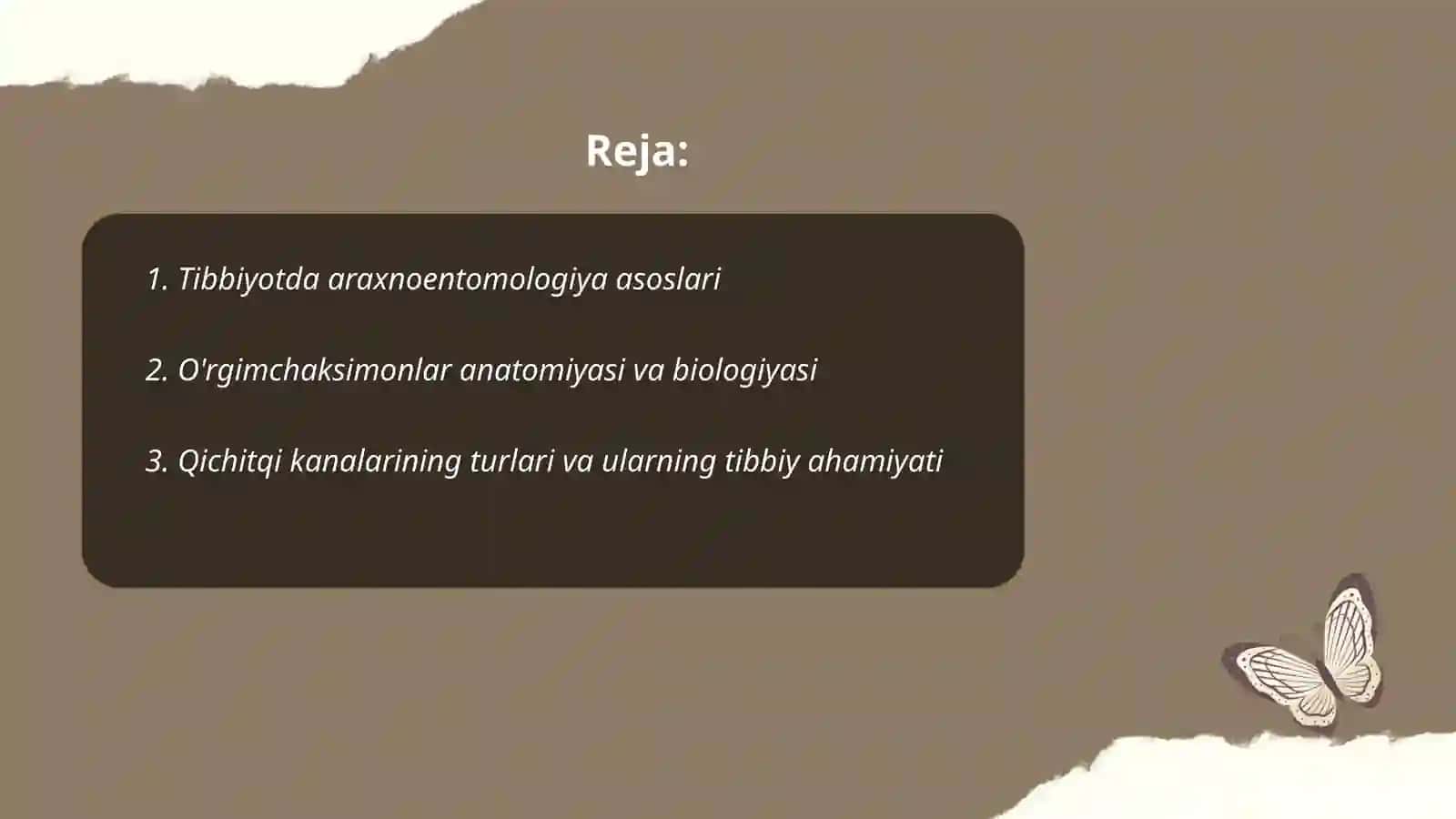 Tibbiyotda araxnoentomologiya asoslari 2