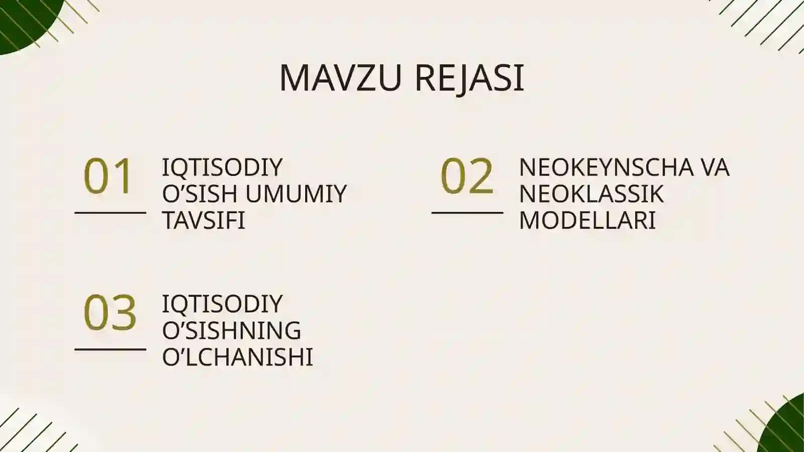 IQTISODIYO’SISH TUSHUNCHASIVAO’LCHANISHI 2