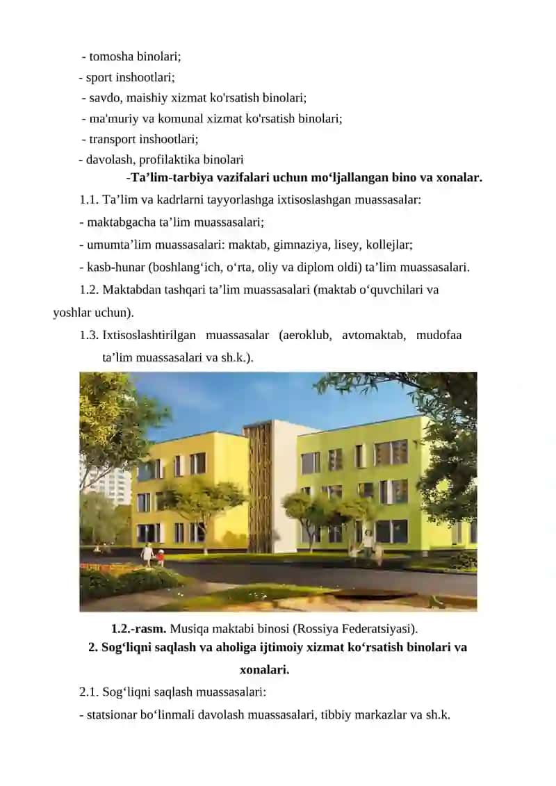 Jamoat xizmat ko’rsatish binolari 2