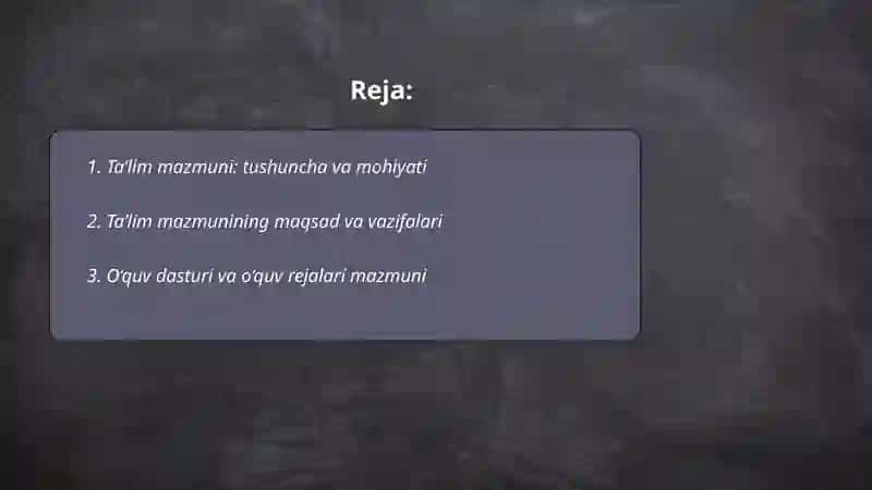 Ta'lim mazmuni 2