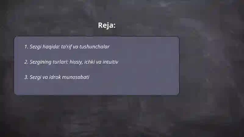 Sezgi haqida 2