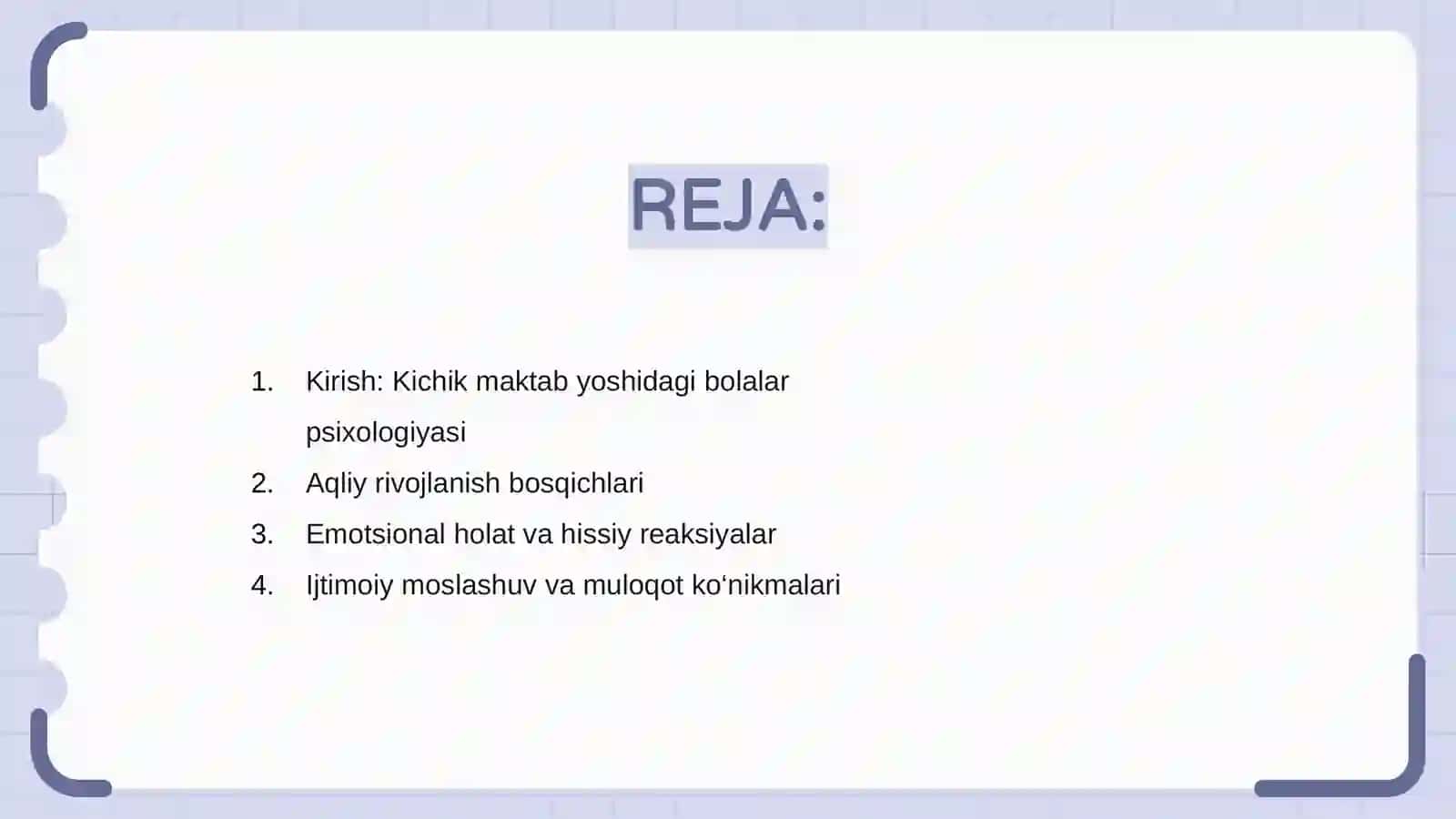 Kichik maktab yoshidagi bolalar psixologiyasi 2