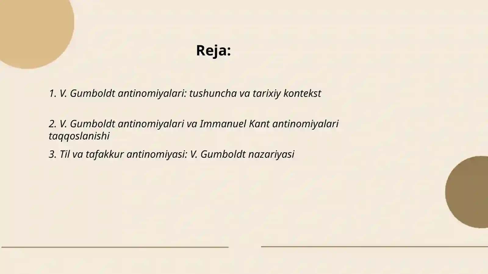 V. Gumboldt antinomiyalari 2