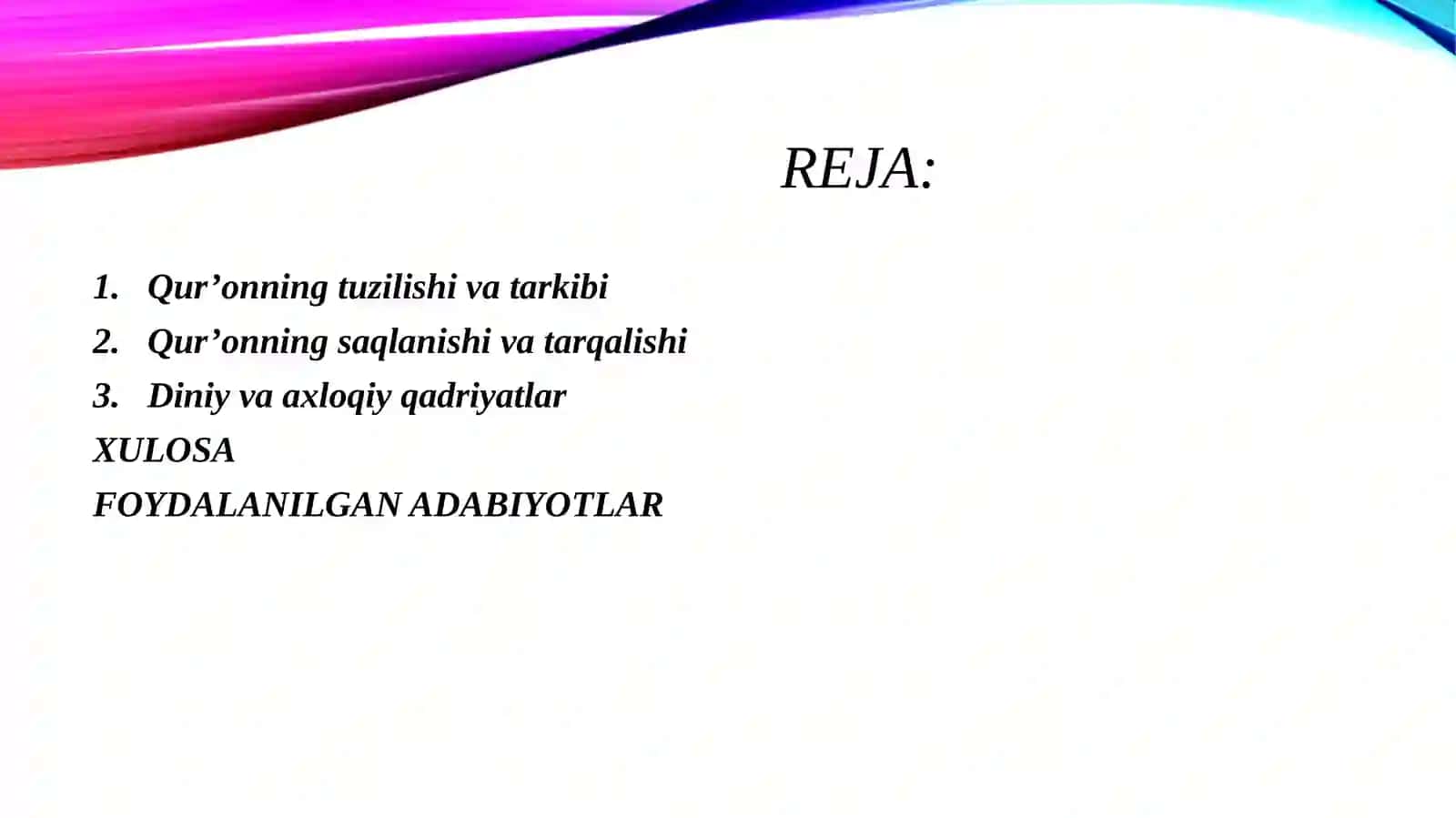 Qur’on islom dinining muqaddas kitobi sifatida 2