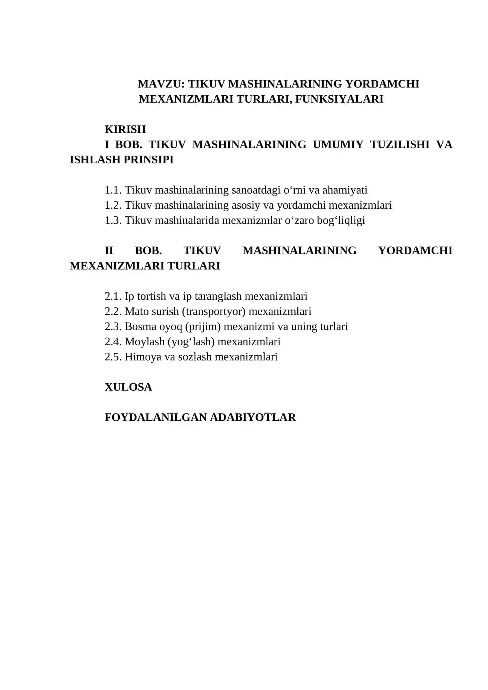 Tikuv mashinalarining yordamchi mexanizmlari turlari, funksiyalari 2