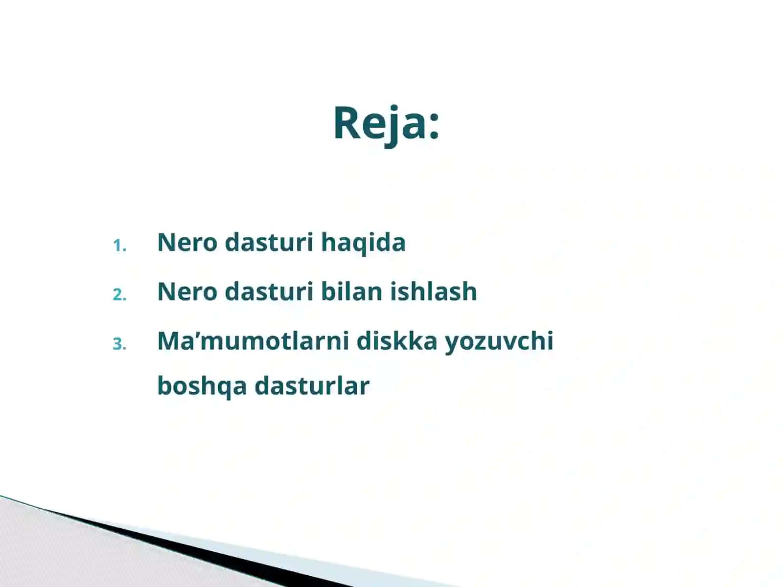 Nerodasturi.Ma’lumotlarnidiskkayozishdasturlaribilanishlash 2