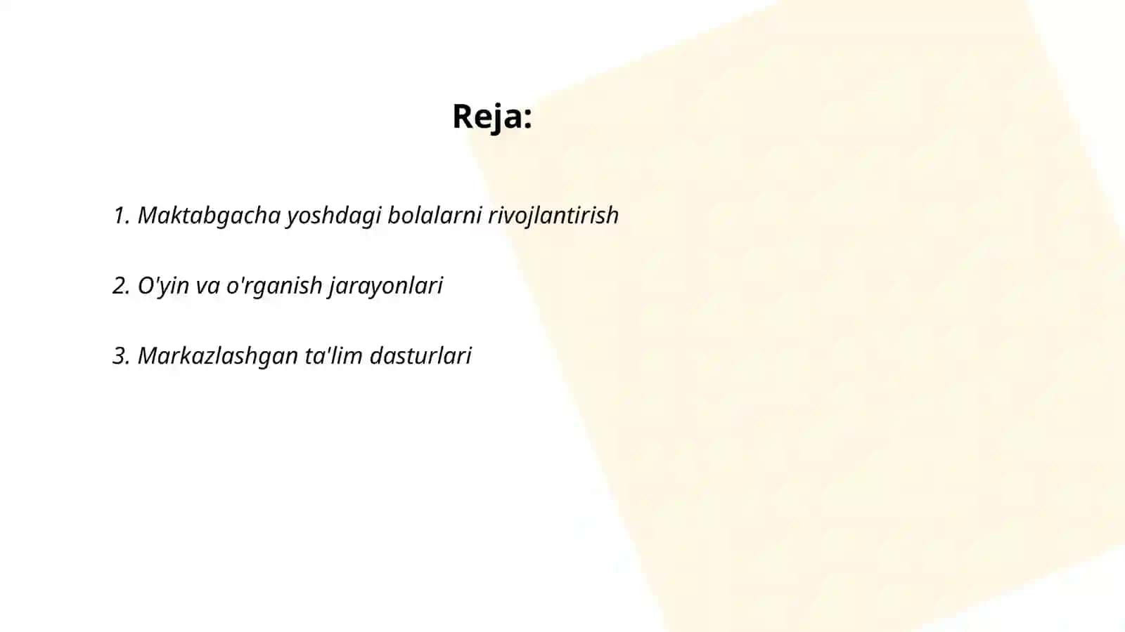 Maktabgacha talim tarbiyani tashkil etish 2