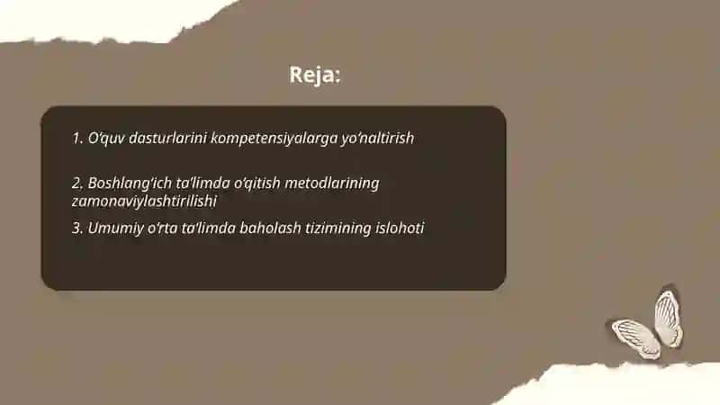 Boshlang‘ich, umumiy o‘rta va professional ta’lim tizimidagi o‘zgarishlar 2
